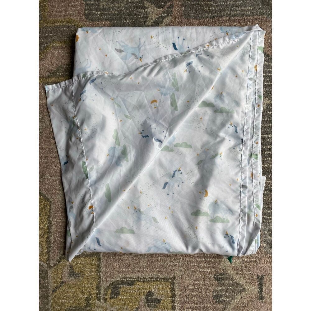 Pillowfort Blues Unicorn Twin Bed Flat Top Sheet - Picture 2 of 6